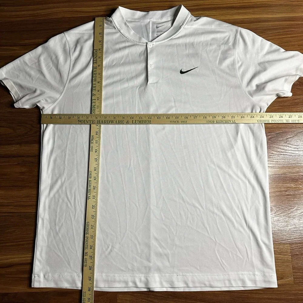 Nike Dri-Fit Court Blade Collar Tennis White Polo Shirt Mens XXL Pickleball Golf